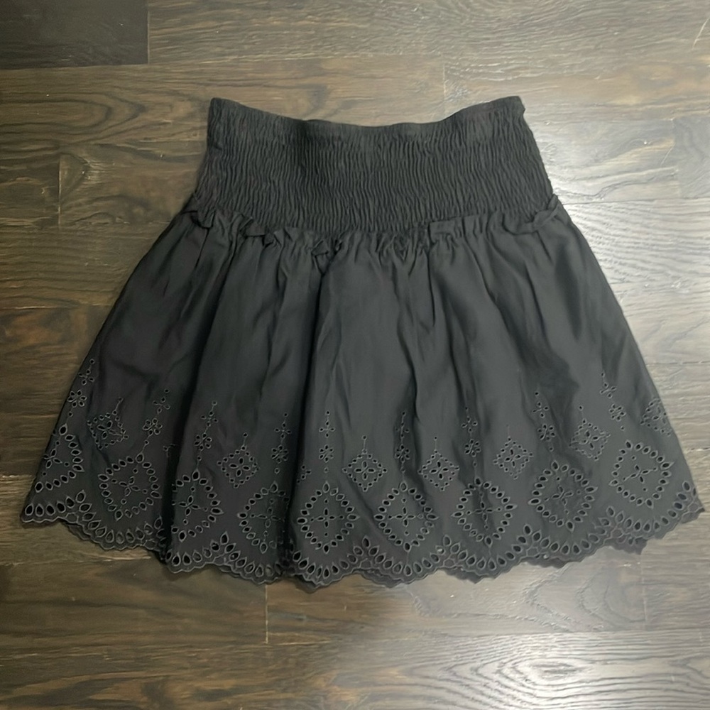 Zara Smocked Eyelet Skirt